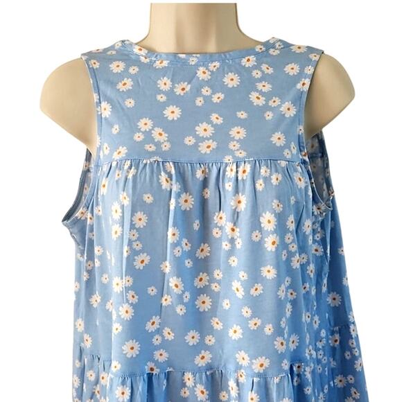 NWOT Koolaburra by UGG Women Blue Daisy Print Tiered Sleeveless Dress Size Small - Picture 4 of 7